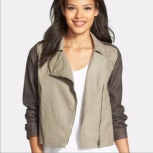 NWOT EILEEN FISHER Linen Moto Jacket
